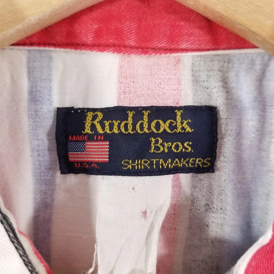 Camisa Ruddock Bros Mediana Roja Blanca Azul Perla Occidental A Presión Hecha en EE. UU. Patriótica Foto 3 de 4