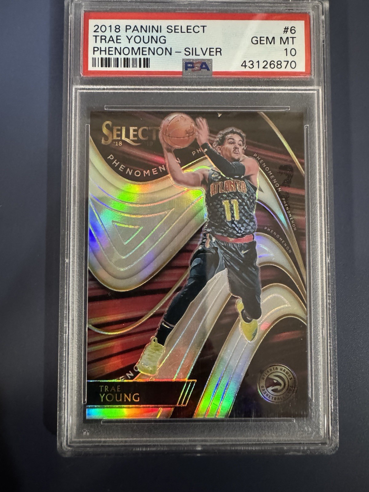 2018 Panini Select Trae Young Phenomenon Silver Prizm Rookie /99 PSA 10