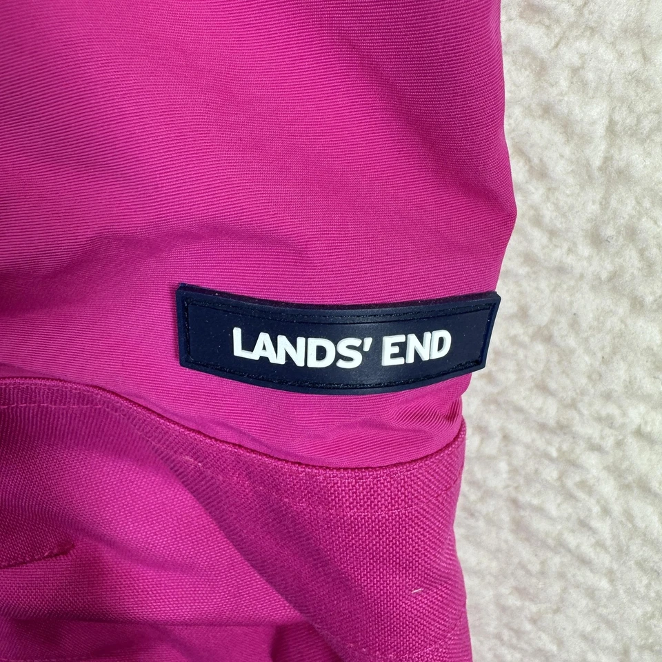 Lands' End Snow Bib Pants Girls 4 Pink Grow-A-Longs Insulated Ski Winter Kids - Image 4 of 4