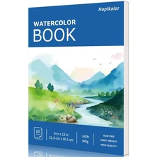 Watercolor Paper Pad, 9"x12" 140lb/300gsm Artist Drawing Sketch Book, Paper P...