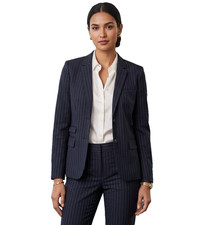 Gap Blazer Jacket Women Size 8 Pinstripe Office Coat Two-button Front Pockets