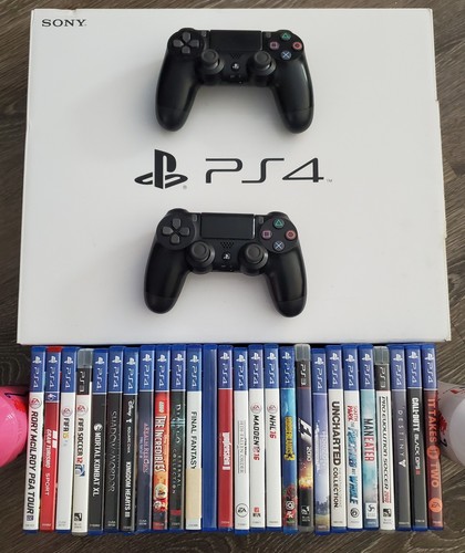 Sony PlayStation 4 500GB With 2 Controllers & 27 Games
