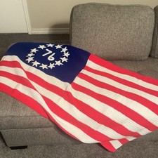 1776 American Flag 250 Years Quilted Afgahn Blanket 32 x 55