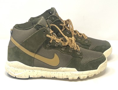 Nike ACG Dunk High OMS 536182-373 Green Gold Trail Boots Sz 8 Mens Outdoor Beast
