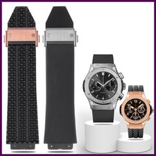 Watch Strap for HUBLOT BIG BANG Classic Series 17mm-25mm Rubber Black Blue
