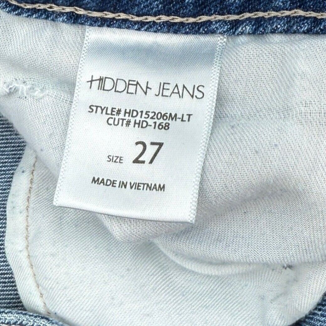 Hidden Jeans Distressed Patchwork Crop Denim Raw … - image 5