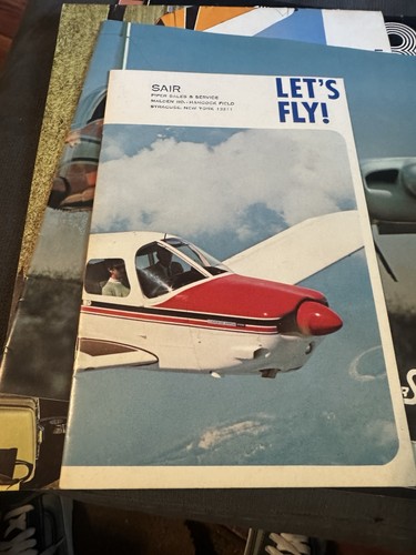 5 Vintage Airplane Brochures 1970’s. Piper, Cessna Seneca Cardinal Stationair