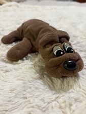 Tonka Pound Puppies Puppy Dog Plush 8" Brown Red Collar Rumple Skins