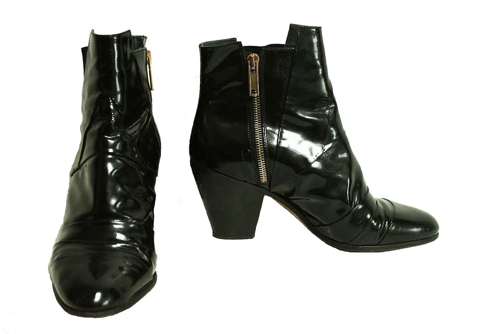 Botas Gareth Pugh Talla UK 5 EU 38 Tobillo Charol Negro Foto 2 de 4