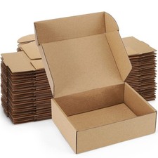25 PCS 7x5x2 Inch Brown Shipping Boxes Corrugated Cardboard Mailers