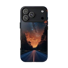 Phone Ink - Case for iPhone/Galaxy/Pixel - Forest Highway Road Night Sky