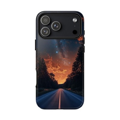 For iPhone/Galaxy/Pixel | Phone Ink Case - Forest Highway Road Night Sky