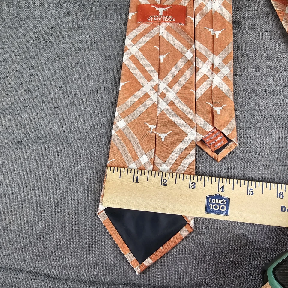 Authentic Apparel WE ARE TEXAS  Longhorn Neck Tie Orange Gray Tie - Image 4 of 4
