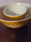 Vintage Two Pyrex Bowls #1  Nesters In Butterfly Gold