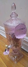 Rockwell Spirits Pink Glass Drink Dispenser Heavy...beautiful
