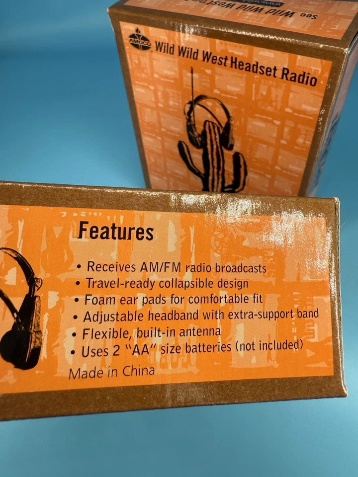 Amoco GPX "Wild Wild West" Promotional AM FM Radio Headset NEW Vintage '98 x2 - Image 4 of 4