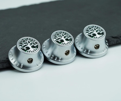 Chrome Metal Guitar Tree if Life Top Control Knobs Set Fit Stratocaster Strat