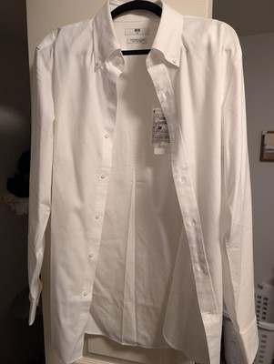 super non-iron slim shirt uniqlo LARGE Button Down Collar