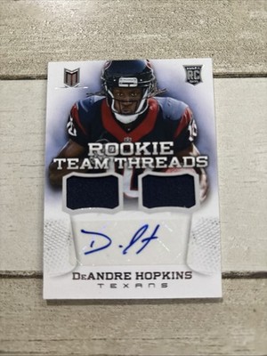 2013 Panini Momentum Rookie Team Threads DeAndre Hopkins #3 Dual Patch Auto /49