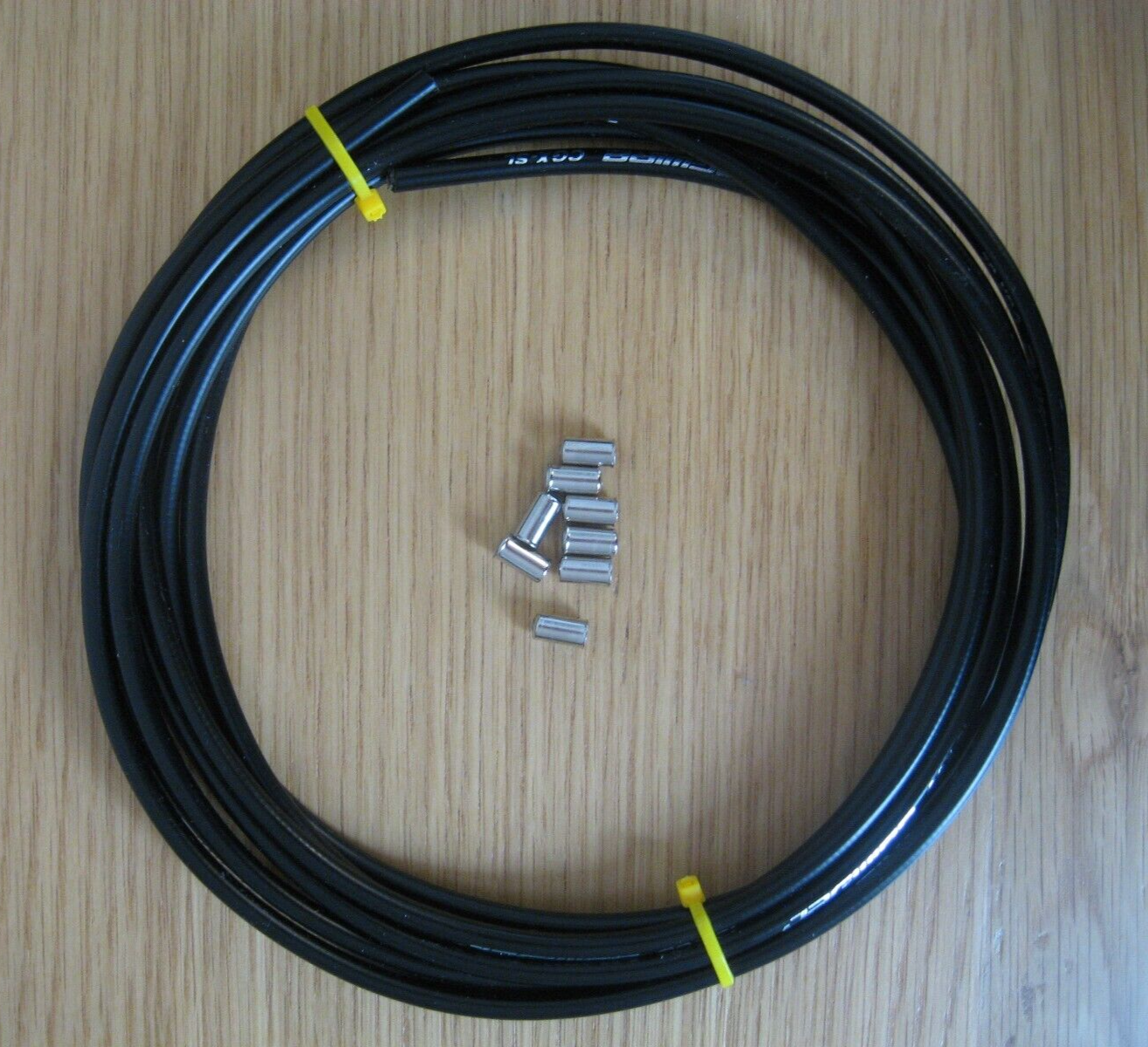 4 Metres Jagwire CGX-SL  Slick Lube BRAKE OUTER CABLE and 8 Chrome End Ferrules