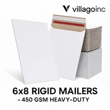 "6x8 Rigid Mailers – Self-Seal Photo Shipping Envelopes 450 GSM Cardboard"