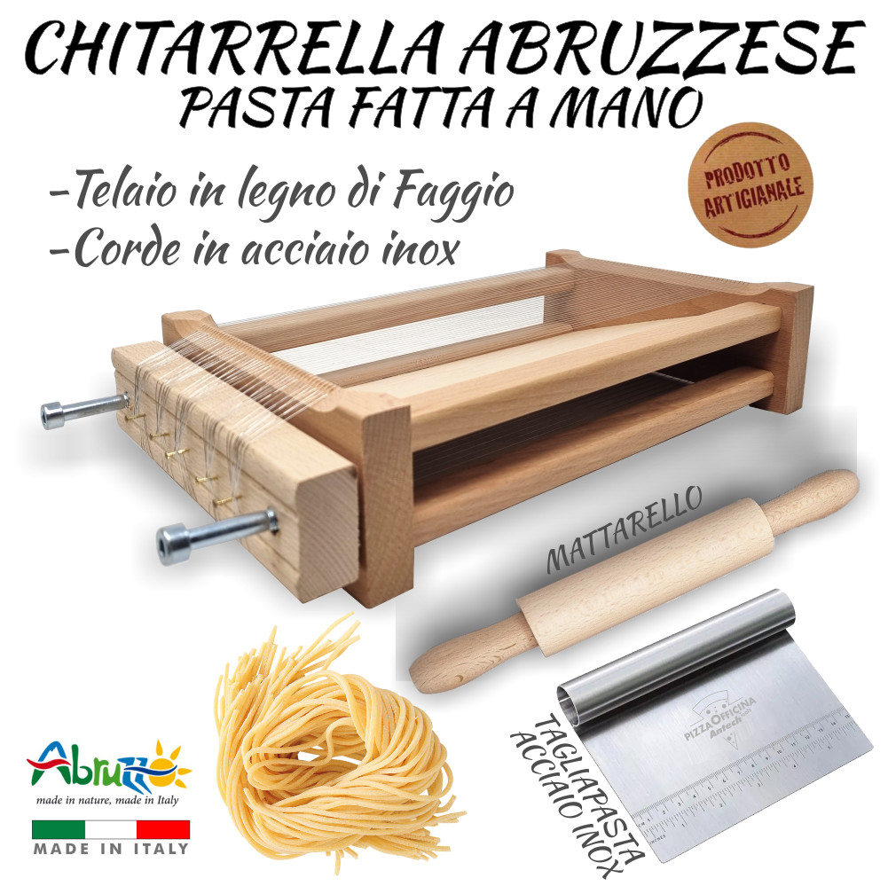 Chitarra con Mattarello per Pasta Fettuccine