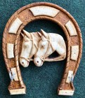 Lucky Horse Shoe wall hook with  2 Key Hocks Cowboy 8"