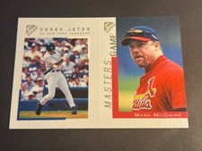 Box 55: 2000 Topps Gallery UNCUT PANEL Derek Jeter #PP1 Mark McGwire #PP2