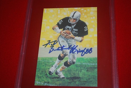 RAIDERS Fred Biletnikoff Gem Mint 10 PSA DNA Slabbed Signed Goal Line Art Card - Picture 2 of 4