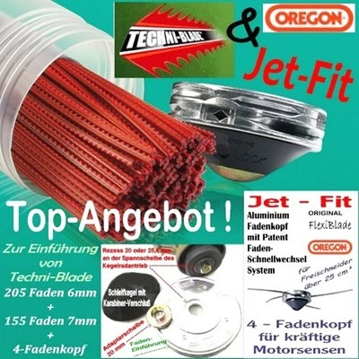 Freischneider Mähkopf - Fadenkopf Oregon Jet-Fit 4 Set mit 360 Fäden Motorsense