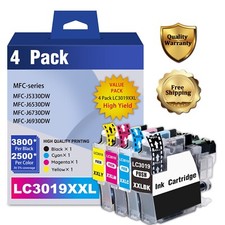 4-Pack LC3019 XXL Ink Cartridges BK/C/M/Y for Brother MFC-J5330DW J6930DW