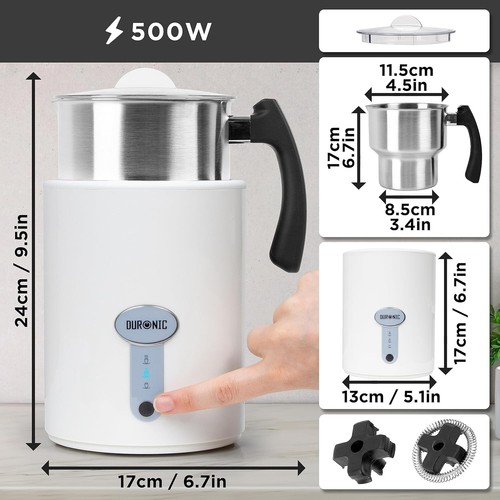 Espumador de Leche Eléctrico MF500 WE Café Leche Espumadores Vaporizador, Automático Caliente y C - Imagen 3 de 7