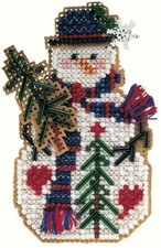 Mill Hill Beaded Cross Stitch Kit  Pine Tree Snow Charmer MHSC28
