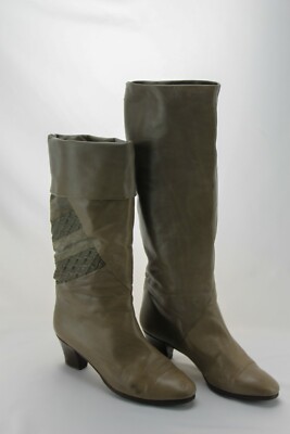 Lederstiefel Damenstiefel grau Wildleder Leder 37 1980er TRUE