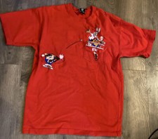 Warner Bros Studio Store Red T Shirt M Mens Looney Toons Baseball Bugs Taz Daffy