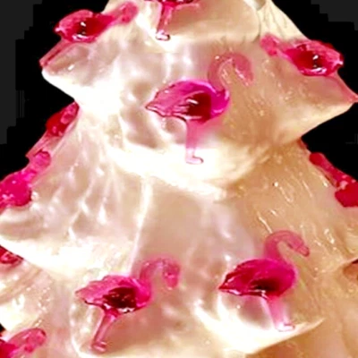 20 Pink Flamingo Bulb Peg Lights for Fun Summer Ceramic Christmas Trees **NEW**