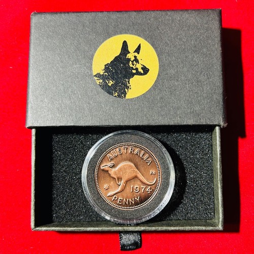 Regalo 80 aniversario regalo 1945 centavo australiano en cápsula - Imagen 3 de 12