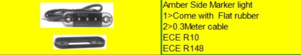 10 Luci LED Ingombro Laterali 12V 24V Arancio Camion Rimorchio Omologati - Imagen 3 de 4