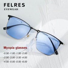 Metal Myopia Nearsighted Glasses For Men Women Square Outdoor Sunglasses Hot