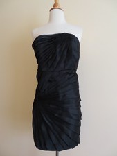 NWT J.CREW  PETITE STARBURST DRESS IN SILK ORGANZA, 34498, SZ 10, BLACK $275