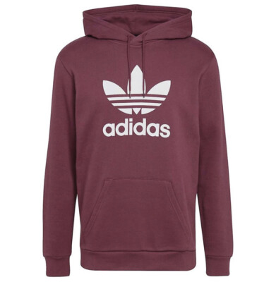 Otrain Adidas Trefoil Burgundy Hoodie Burgundy Adicolor Trefoil