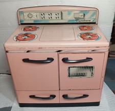 Stove Oven Pink Tin Metal 50s Kitchen Toys Collectible