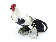 Rooster Keychain Miniblings Keyring Easter Farm Roosters on Stone