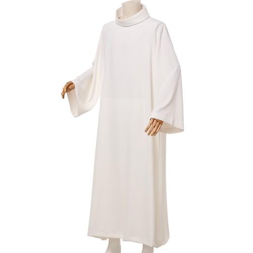 Christian Catholic Priest Pleated Alb Clergy Ivory White Robe Pastor Vestments - Picture 21 of 26