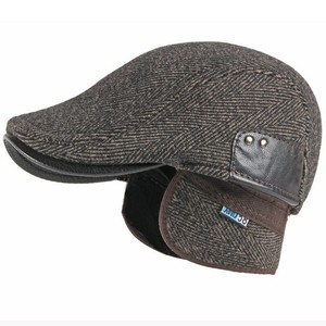 mens flat cap with ear flaps