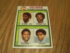 OILERS  TEAM LEADERS  CAMPBELL BURROUGH ALEXANDER BETHEA  1979 TOPPS CARD # 301