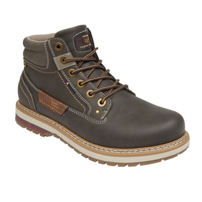 R21 Original Imit Nubuk Herren 6 Ösen Schnürstiefeletten Style 113 Dark Brn