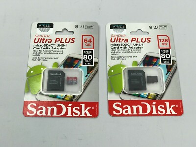 SanDisk Ultra Plus  microSDXC UHS-I Card with Adapter-PICK ONE 64GB or 128GB)