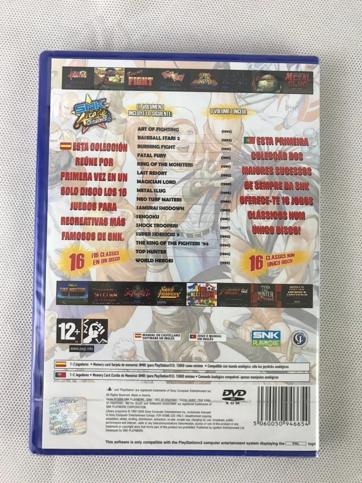 PS2 SNK Arcade Classics Vol.1 (2008), Spanish Version, New & Factory Sealed - Image 2 of 4