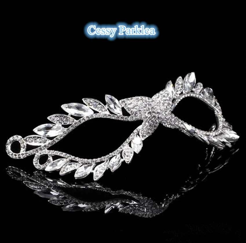 SN-A1-2 Lady's Metallic Crystal VENETIAN Masquerade Fancy Ball Face Eye Mask - Image 4 of 4